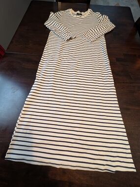 Pomander Place Tuckernuck Navy Striped Gio Knit Maxi Dress, Women's Large